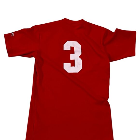 Vintage Rawlings Baseball Shirt Size Adult RJLD Red Short Sleeves #3 Polyester - Picture 2 of 5